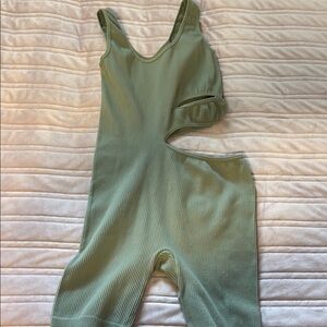 Fashion Nova Green Jumpsuit with Cutout Detail